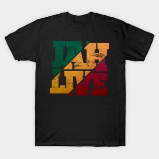 Jah Live Rasta Colors Distressed Reggae T-Shirt